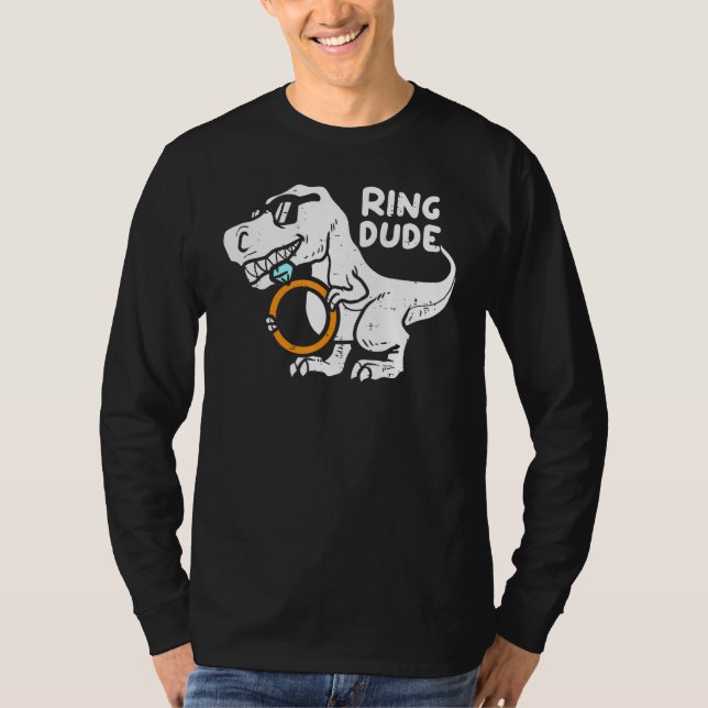 Kids Ring Dude  Rex Dinosaur Ring Bearer Wedding T-Shirt (Vorderseite)