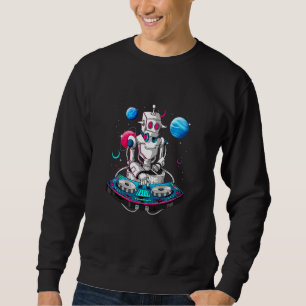 Kids Robot im Weltraum Partytiere Kids DJ Sweatshirt