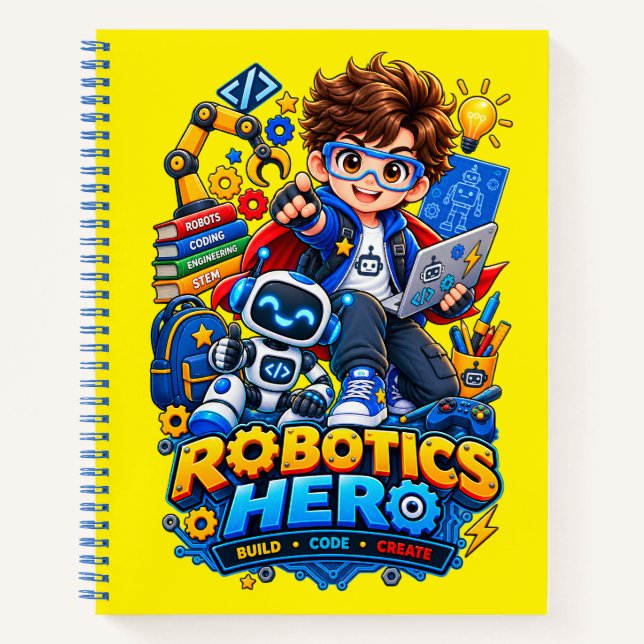 Kids Robotics Hero STEM Robot Notizbuch (Vorderseite)