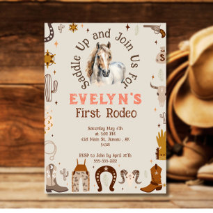 Kids Rodeo Cowboy Rustik Western Einladung