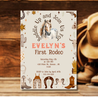 Kids Rodeo Cowboy Rustik Western   Einladung