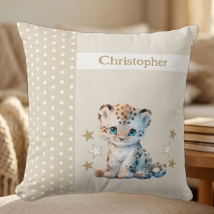 Kid's room add name niedlich leopard braun kissen