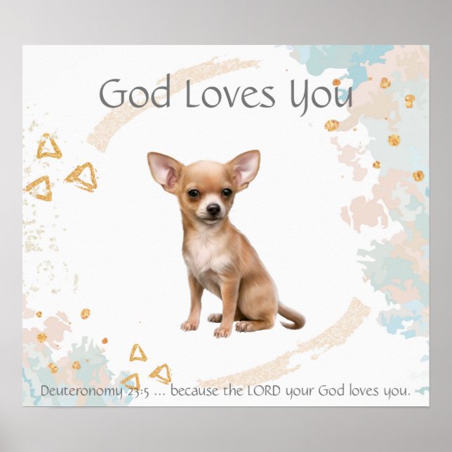 Kids Room Scripting, Gott Lieben Sie Chihuahua Hun Poster (Vorne)