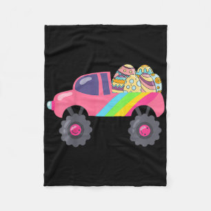 Kids Rosa Monster Truck Eier Ostereier-Suche Ki Fleecedecke