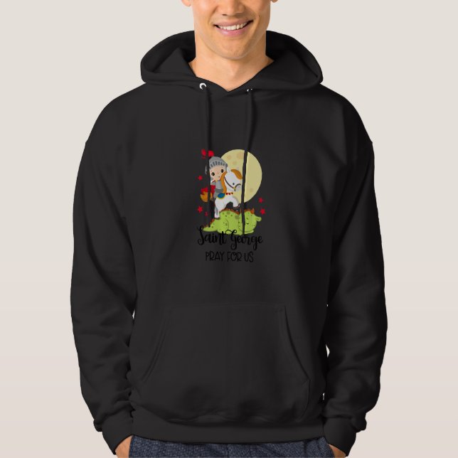Kids Saint George Pray For Us Catholic Baby Baptis Hoodie (Vorderseite)
