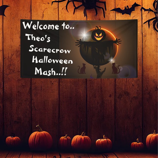 Kids Scarecrow Mash Halloween-Party Banner (Scarecrow Mash Halloween Party Banner)