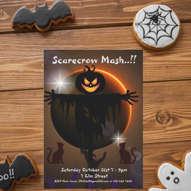 Kids Scarecrow Mash Halloween-Party Einladung (Scarecrow Mash Halloween Party Invitation)