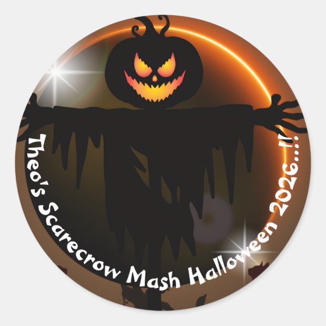 Kids Scarecrow Mash Halloween-Party Runder Aufkleber (Vorderseite)
