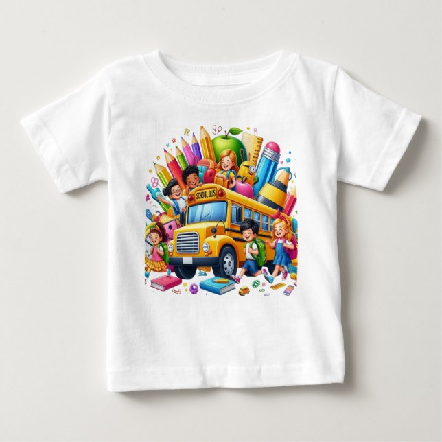 Kids & School Bus Back to School Bash Baby T-shirt (Vorderseite)
