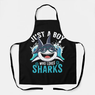 Kids Shark Lover nur ein Junge, der Haie Liebe Oze Schürze