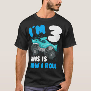 Kids Shark Monster truck Birthday Party Toddler is T-Shirt