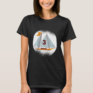 Kids Ship Captain Ship Leader Boat Ich Bin 3 Years T-Shirt