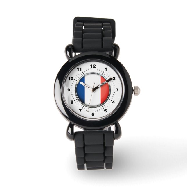 Kid's Silver Glitzer Strap Beobachten Sie die Flag Armbanduhr (Vorderseite)