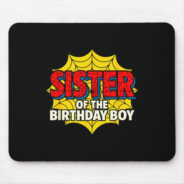 Kids Sister Of The Birthday Boy Sder Theme Party M Mousepad (Vorne)