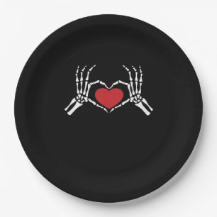 Kids Skeleton Hand Heart Valentinstag Coole Klasse Pappteller