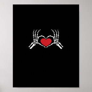 Kids Skeleton Hand Heart Valentinstag Coole Klasse Poster
