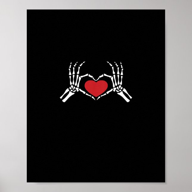Kids Skeleton Hand Heart Valentinstag Coole Klasse Poster (Vorne)