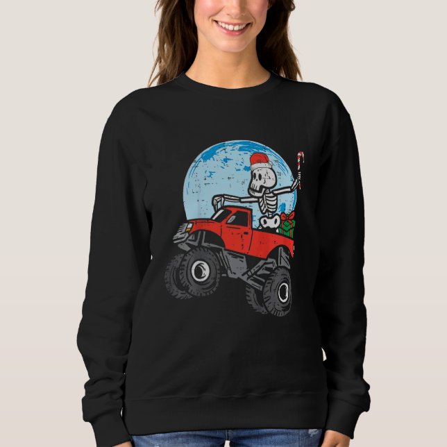 Kids Skeleton Monster Truck Xmas Toddler Boys Chri Sweatshirt (Vorderseite)