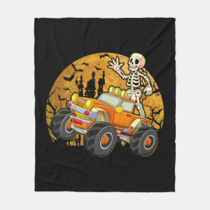 Kids Skeletter Reiten Monster LKW Halloween Costu Fleecedecke