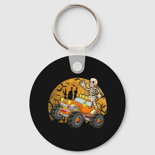 Kids Skeletter Reiten Monster LKW Halloween Costu Schlüsselanhänger (Vorderseite)