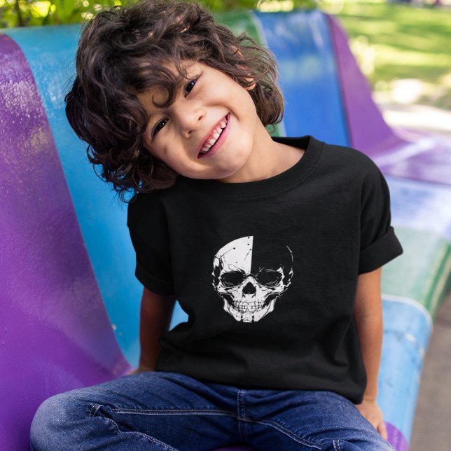 Kids Skull T Shirt - Cracked Skull Gamer Skull (Von Creator hochgeladen)