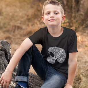 Kids Skull T Shirt - Intricate Abstract Red Skull