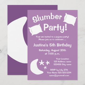 Kid's slumber-leepover Pyjama-Party Einladungen