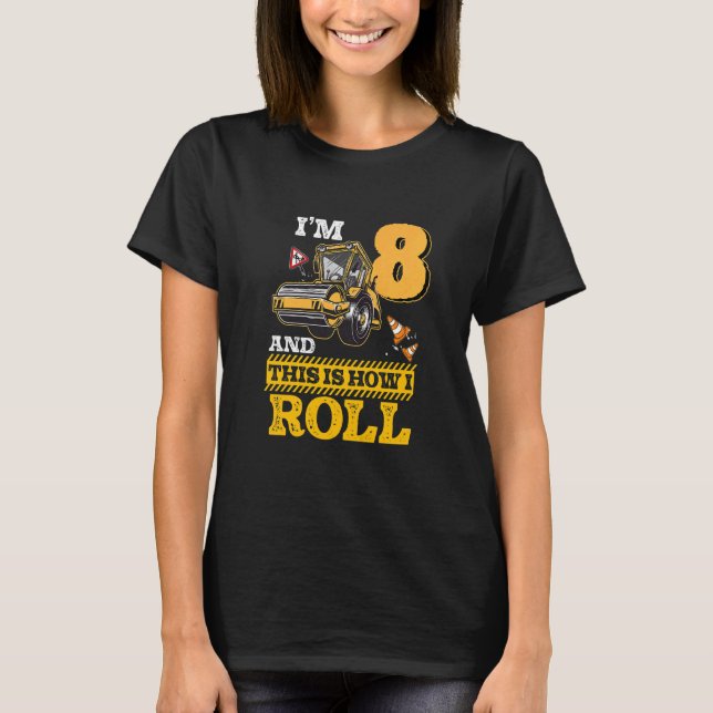 Kids so Roll ich Asphalt Roller 8 Jahre alt T-Shirt (Vorderseite)