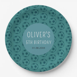 Kids Soccer Ball Blue Boys Birthday Party Pappteller