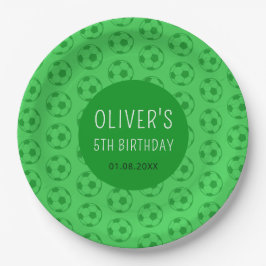 Kids Soccer Ball Green Boys Birthday Party Pappteller
