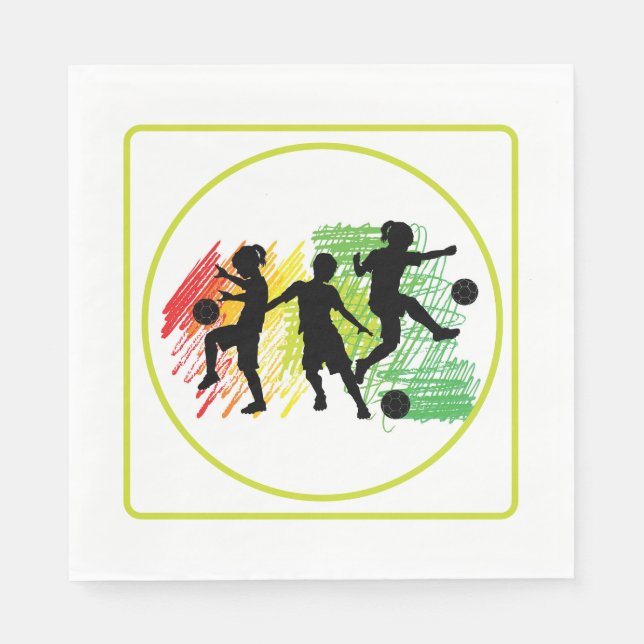 Kids Soccer Party Serviette (Vorderseite)