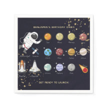 Kids Solar System Astronaut Monogram Birthday