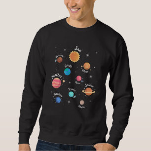 Kids Sonnensystem Planeten Wissen Weltraum Sweatshirt