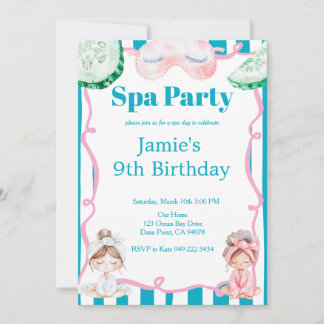 Kids Spa Party Birthday Einladung