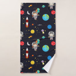 Kids Space Theme Pattern Badehandtuch