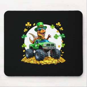 Kids St. Patrick's Day 2026 - Dinosaur reitendes M Mousepad