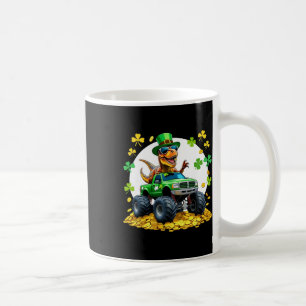 Kids St. Patrick's Day 2026 - Dinosaur reitet auf Kaffeetasse