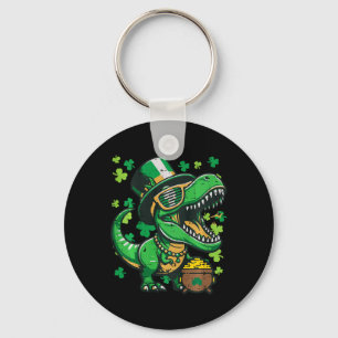 Kids St Patricks Day Dinosaur Saint Pattys Trex Bo Schlüsselanhänger