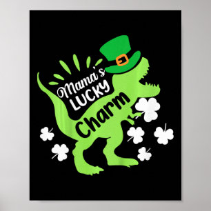 Kids St. Patricks Day Mamas Glücksbringer-Dinosaur Poster