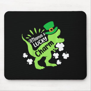 Kids St Patricks Day Mamas Glücksbringer-Dinosauri Mousepad