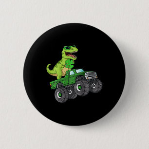Kids St Patricks Day T Rex Reiten Monster Truck Di Button