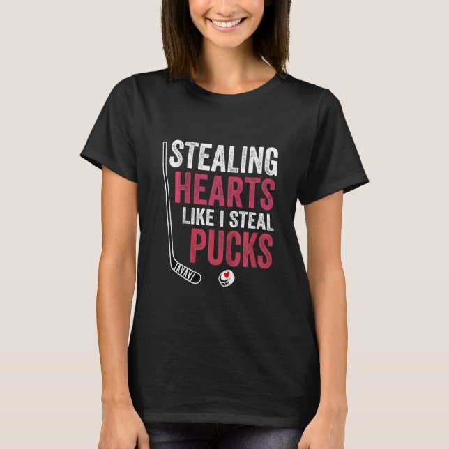 Kids Stealing Heart Like I Steal Pucks Valentines  T-Shirt (Vorderseite)