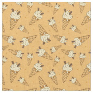 Kids Summer Ice Creme Cones Food Muster Beige Stoff