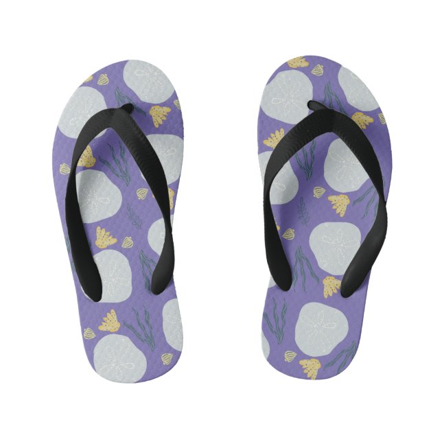 Kids Summer Sand Dollar Seashells Kid's Flip Flops (Fußbett)