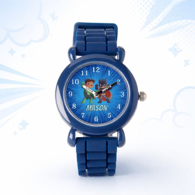 Kids Superhero Watch Custom Name Boys Armbanduhr (Von Creator hochgeladen)