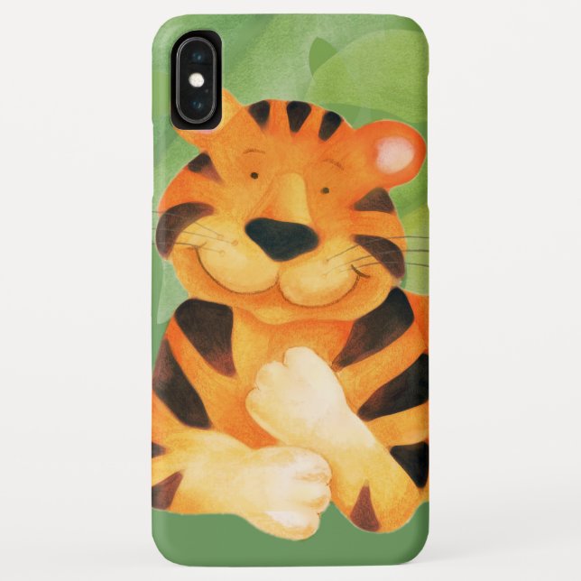 Kids süße Tier tiger ist grün orange Case-Mate iPhone Hülle (Rückseite)