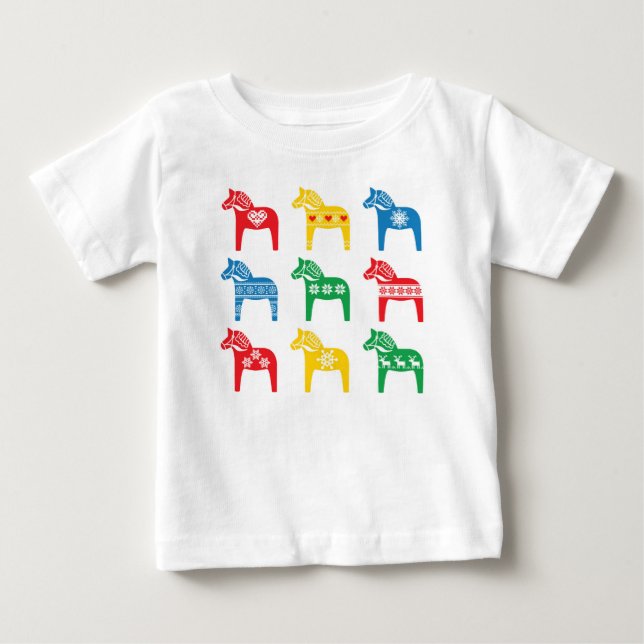 KID'S T-SHIRT DALA HORSE CUSTOM NAME (Vorderseite)