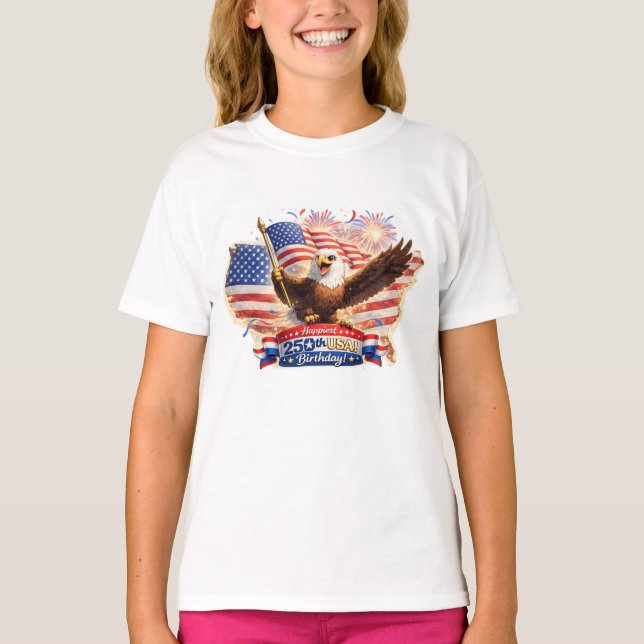 kids t-shirt Happiest 250th Birthday USA! (Vorderseite)