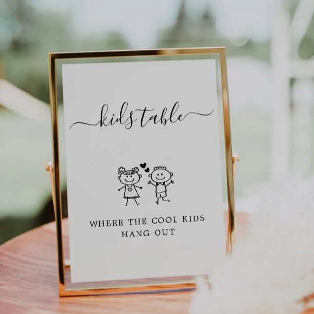 Kids Table Sign | Tafelzeichen für Minimalistische Einladung (Kids Table Sign | Minimalist Children's Table Sign Invitation)