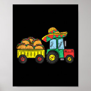 Kids Taco Tractor Cinco De Mayo Mexicanisches Fest Poster